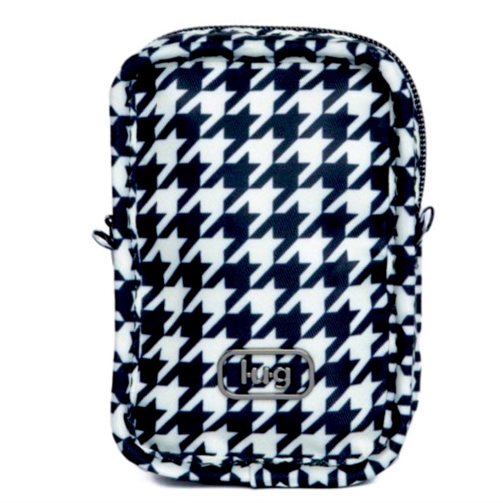 Lug Drizzle Mini Zip Storage Pouch Black and White Houndstooth